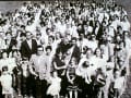 Congregational photo in front of building early 1980s